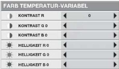 FARB TEMPERATUR-VARIABEL KONTRAST R 0 KONTRAST G 0 KONTRAST B 0 HELLIGKEIT R 0 HELLIGKEIT G 0 HELLIGKEIT B 0