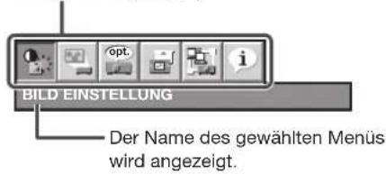 BILD EINSTELLUNG Der Name des gewählten Menüs wird angezeigt.