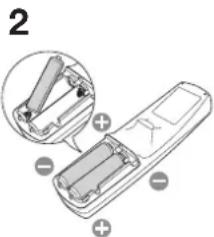MITSUBISHI HC7800DW - Batterien in die Fernbedienung einsetzen - 3