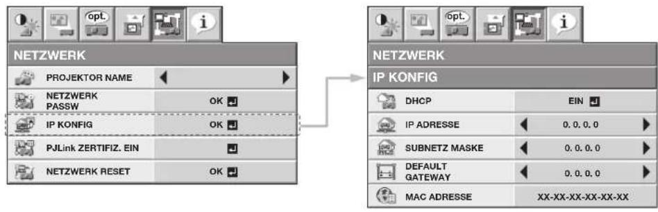 MITSUBISHI HC7800DW - NETZWERK-Menü - 1