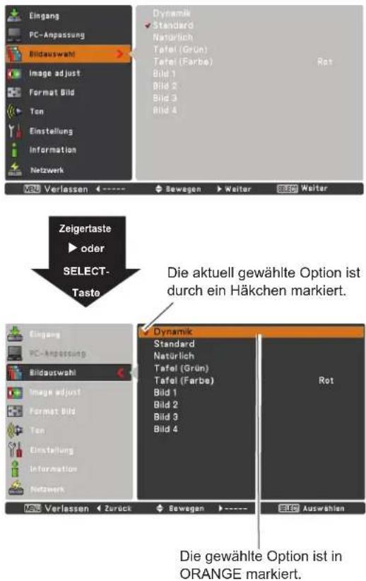 EIKI LC-XB200 - Bedienung des Bildschirmmenüss - 3