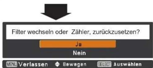 EIKI LC-XB100 - Zähluhr Filter zurücksetzen - 3