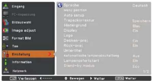 EIKI LC-XB100 - Menüposition - 1