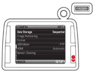 CAMERA INFO Data Storage Sequential Image Numbering Format USB Mode PTP HOMI Automatic Sensor Cleaning IMAGE SETUP