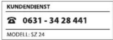 Maginon SZ 24 - Hinweis: - 3