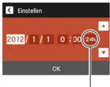 Einstellen 2012/ 1 / 1 0 : 00 24h OK