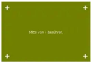 Mitte von - berühren.