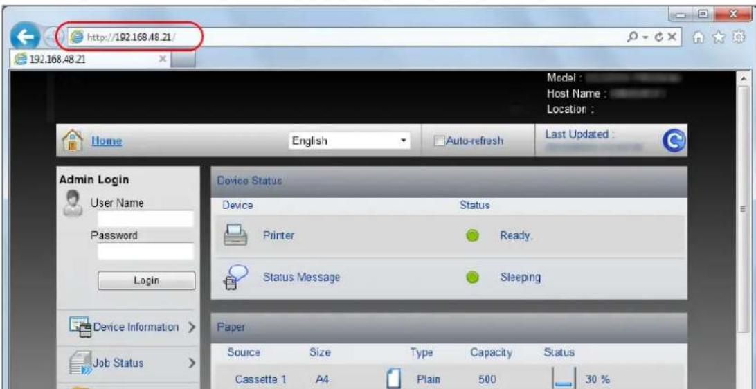 Utax P-C6030DN - Embedded Web Server RX aufrufen - 1