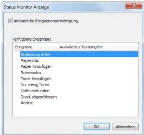 Utax P-C6030DN - Status Monitor Einstellungen - 1