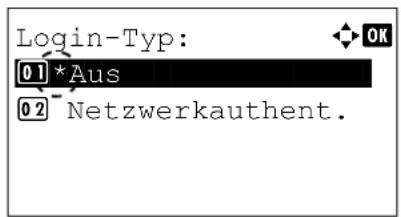 Utax P-4530DN - Login-Typ für Anmeldung festlegen - 2