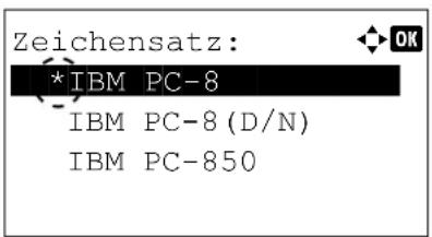 Utax P-4530DN - Zeichensatz festlegen - 1