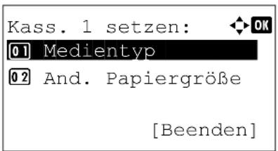Utax P-4530DN - Medientyp für Kassetten (1 bis 5) einstellen - 1