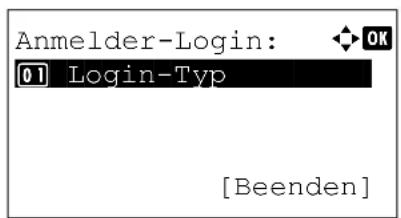 Utax P-4530DN - Login-Typ für Anmeldung festlegen - 1