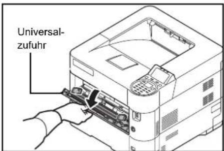 Utax P-4530DN - Briefumschläge in die Universalzufuhr einlegen - 2