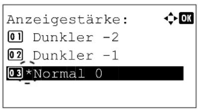 Utax P-4530DN - Helligkeit der Anzeige einstellen - 1