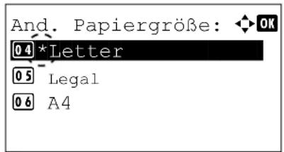 Utax P-4530DN - Auswahl des Papierformats über das Bedienfeld - 3