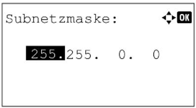 Utax P-4530DN - Subnetzmaske eingeben - 2