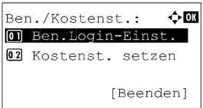 Utax P-4530DN - Benutzer-Login Verwaltung beginnen - 12