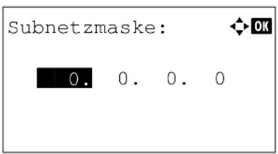 Utax P-4530DN - Festlegen der Subnetzmaske - 1