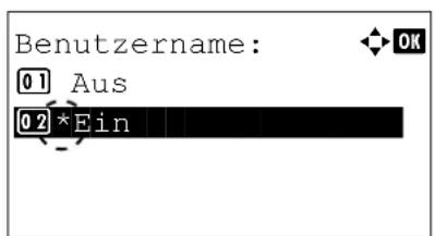 Utax P-4530DN - Benutzernamen anzeigen - 1