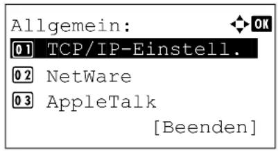 Utax P-4530DN - Allgemeine Einstellungen für die optionalen Netzwerk-Karten - 1