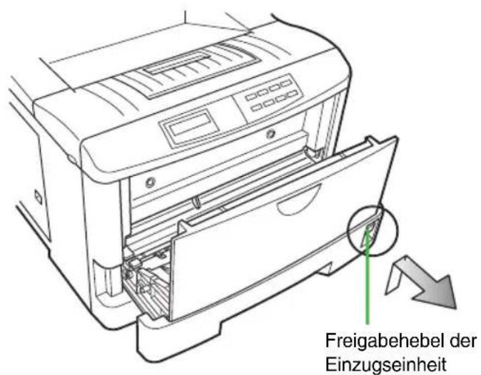 Freigabehebel der Einzugseinheit
