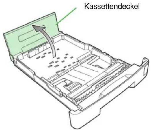 KYOCERA ECOSYS FS-6900 - Papierführungen in der Kassette einstellen - 2