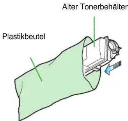 Alter Tonerbehälter Plastikbeutel