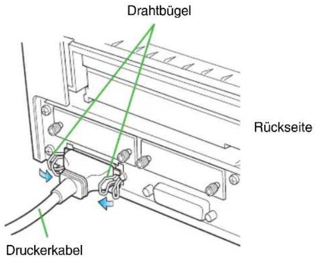 Drahtbügel Rückseite Druckerkabel