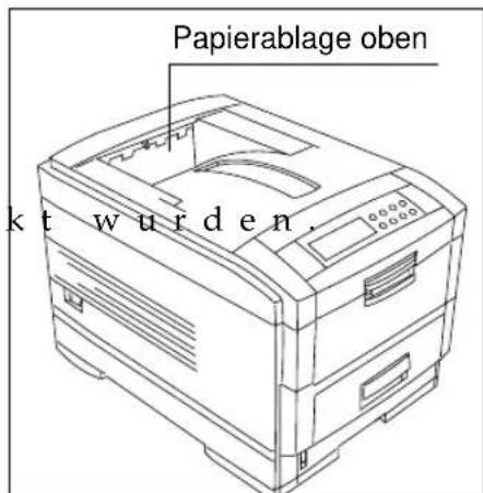 Papierablage oben kt wurden.