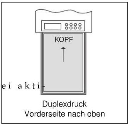 KOPF ei akti Duplexdruck Vorderseite nach oben