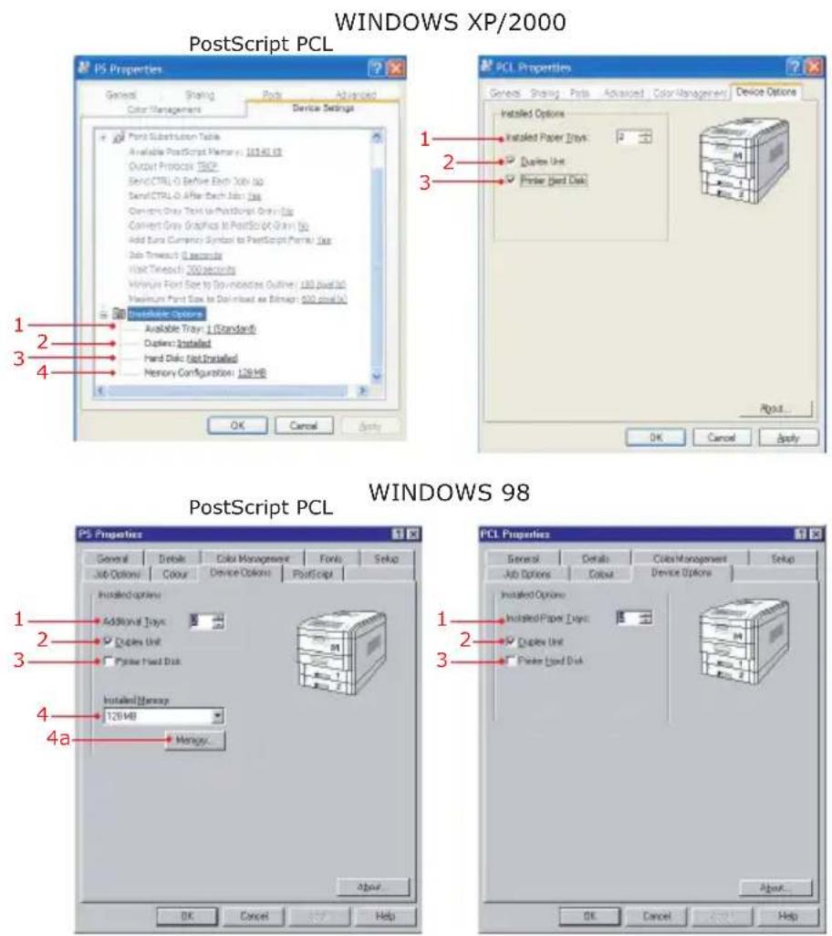 OKI C7350 - INSTALLIERTE OPTIONEN - 1