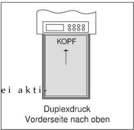 KOPF e i akt i Duplexdruck Vorderseite nach oben