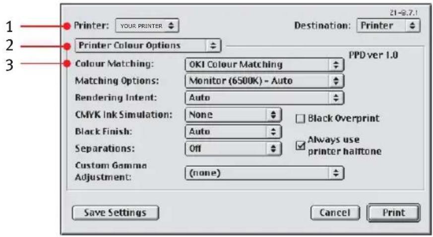 OKI C5300n - COLOUR MATCHING OPTIONS - 1