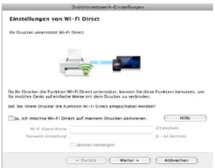 SAMSUNG Xpress C1810W - Falls Ihr Drucker Wi-Fi Direct unterstützt und diese Funktion deaktiviert ist, wird das entsprechende Fenster angezeigt. - 1
