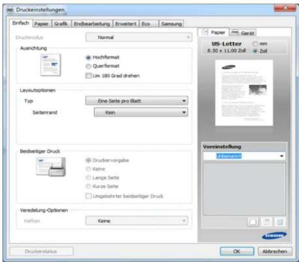 SAMSUNG ML-5015ND - Klicken Sie auf Eigenschaften oder Einstellungen. - 1