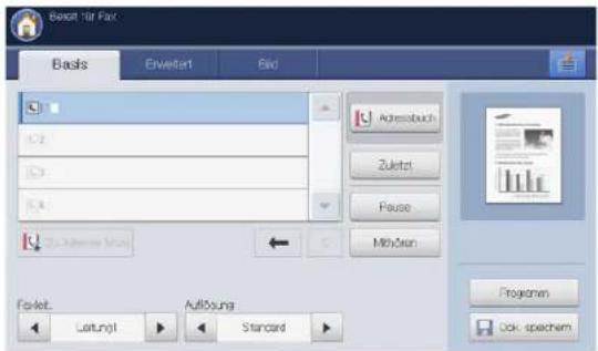 Basis für Fax Basis Elweiert Bid Adresbuch Zuletzt Pause MioDien Forder. Auführung Standard Programm Dick spechen