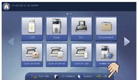 11-04-2010 12:03 PM USB Printer Fax DokumentBox Scan an Email Scan an Server Scan an USB Gerdite-SP Tuner-info LCD-Holigkeit Deutsch USB