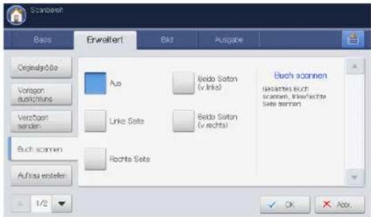 Bass Erweiterl Bid Ausgabe Originals Voragen ausitz/runs Verzöper sernen Auss Buch scamen Aufbau erstellen Auss Belda Saton (v links) Belda Saton (v rechts) Buch scamen Gesamtes auch scamen, links/rechte Sete trennen Rochte Sate 1/2 OK Abv.