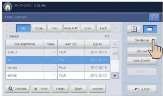 06-18-2010 10:32 AM Flash > common File Edit Paste Help Help Scan Fach Doloration 1/2 Documentname Sete Auftr byo Datum scan_1 Fach 2010.06.15 1/2 go_1 Fach 2010.06.15 demo3 Fach 2010.06.15 demo2 Fach 2010.06.15 Senden an Drucken Use drucken Vorschau Hiru Detas Betab Loschen Zurjzx