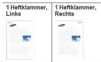 1 Heftklammer, Links 1 Heftklammer, Rechts