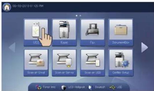 06-18-2010 01:05 PM USB Kode Fax DocumentEdit+ Spare an Email Scan on Server Scan on USB Gerdite Setup Toner Inc LCD-Hallgout Deutsch UGE