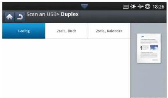 Scan an USB> Duplex 1-seit:g Zseit., Buch Zseit., Kalender