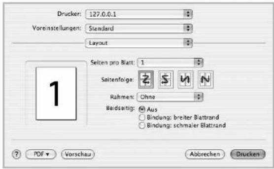 Drucker: 127.0.0.1 Voreinstellungen: Standard Layout Seiten pro Blatt: 1 Seitenfolge: Rahmen: Ohne Baldseitig: Aus Bindung: breiter Blattrand Bindung: schmaler Blattrand PDF Vorschau Abbrevchen Drucken