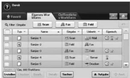 Bereit Favorite Eigenes Wort Form Definitliche a Workform Filter - Engabe Scan Fax Feld Typ Name Engabe Lebertz Eigenech Sanjay-1 Scan E-Mail Sanjay-2 Feld Fax Sanjay-3 Fax Feld Sanjay-4 Scan Server Sanjay-5 Feld Drucken Estellen Cass 300 Workform Sachen Aflgabe Ant