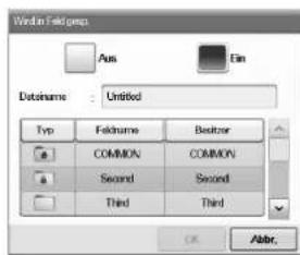 Wordin Field groups Aus Ein Database: Untitled Typ Feldname Bestzer COMMON COMMON Second Second Third Third Add: