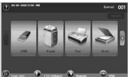 00:00-2000 12:00 AM Exemol: 001 USB Knapie Fax Scan Tuner Info ICD-Hallback Deutsch USB