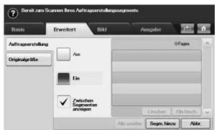 Bereit zum Sassen Ihre Auftragsstellungsegments Basis Erweitert Bild Ausgabe Auftragsstellung Originalgröße Aus Ein Zwischen Segmenten anzeigen Of Pass Linen Alle Kursch. Alle erweite Segen, Ninu Abbr.
