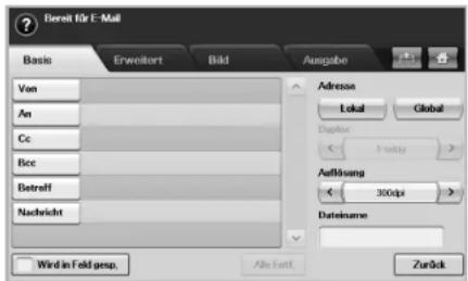 Bereit für E-Mail Basic Erweitort Bild Ausgabe Von An Cc Bcc Betreff Nachricht Wird in Feld gesp. Adresse Lokal Global Exptose 30dpi Aufkisung 300dpi Dateiname Zurück