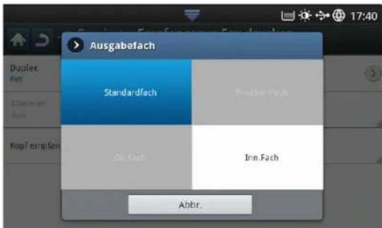 Ausgabefach Duplex Aut Dippler Aur Kopf erapfen Standardfach On Fach Fusikar Fach Inn Fach Abbr.